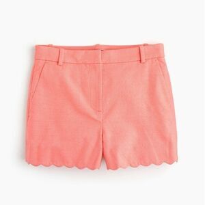 Coral J. Crew Textured Scalloped Hem Flat Front Shorts (NWT)